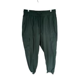 Old Navy Womens Stretch Tech Joggers Olive Green Drawstring Size Large